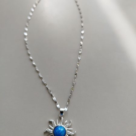 WhatsApp Image 2025-10-11 at 14.42.48 (4) Çelik Mavi Opal Taşlı Güneş Kolye